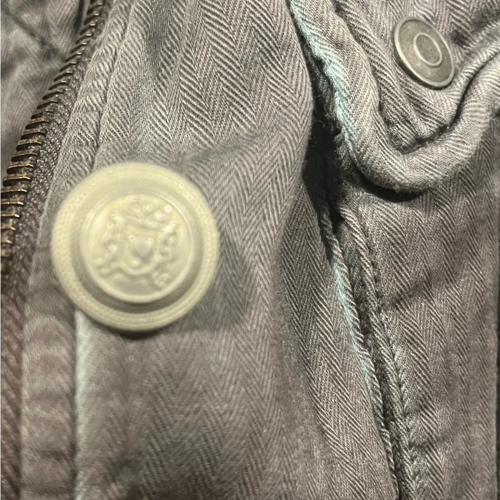 Free People Dark Gray and Aqua Wash detail Utility Jacket Women’s Small - Picture 7 of 9